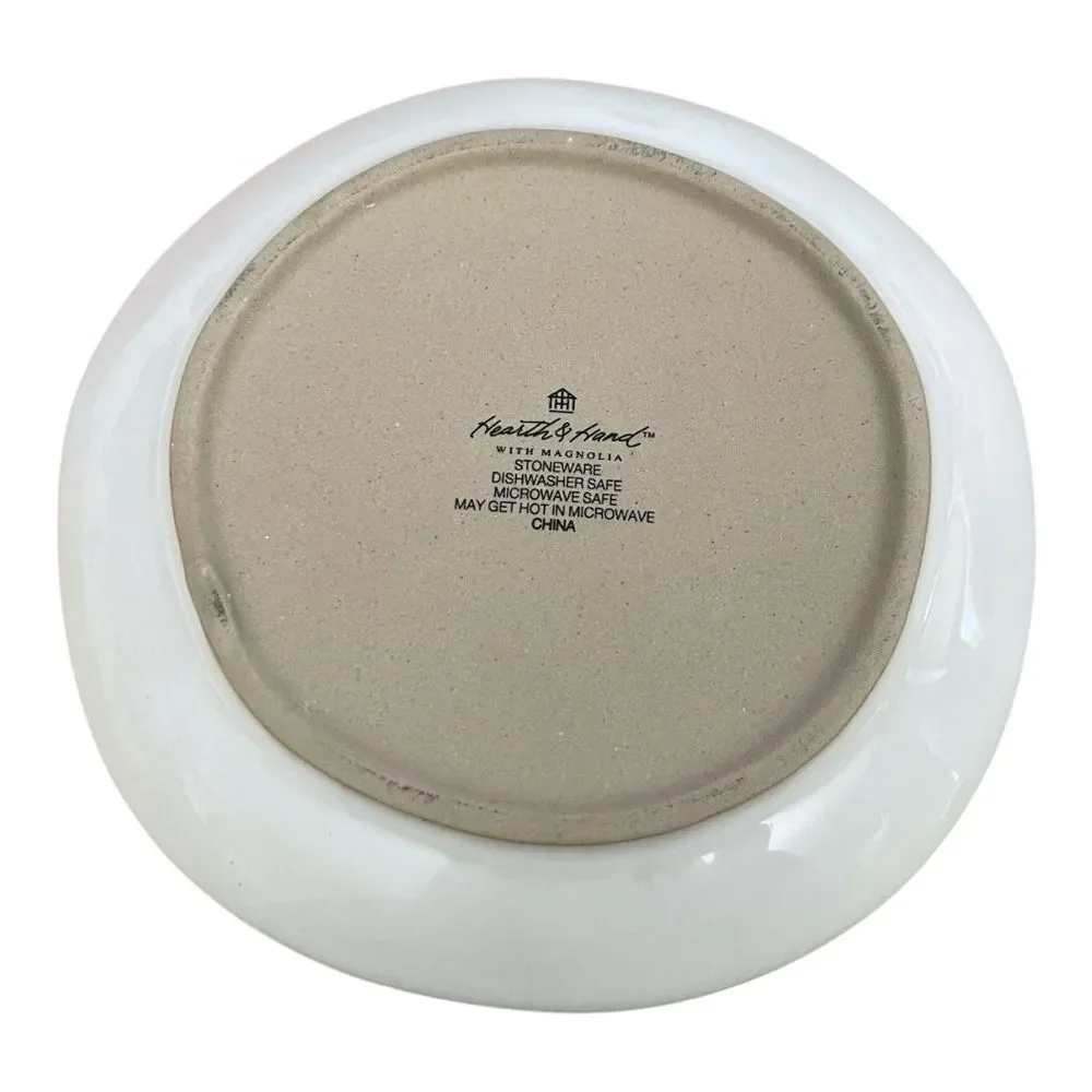 Hearth & Hand Magnolia HOPE Plate Stoneware Trinket Dish 7” White Minimalist